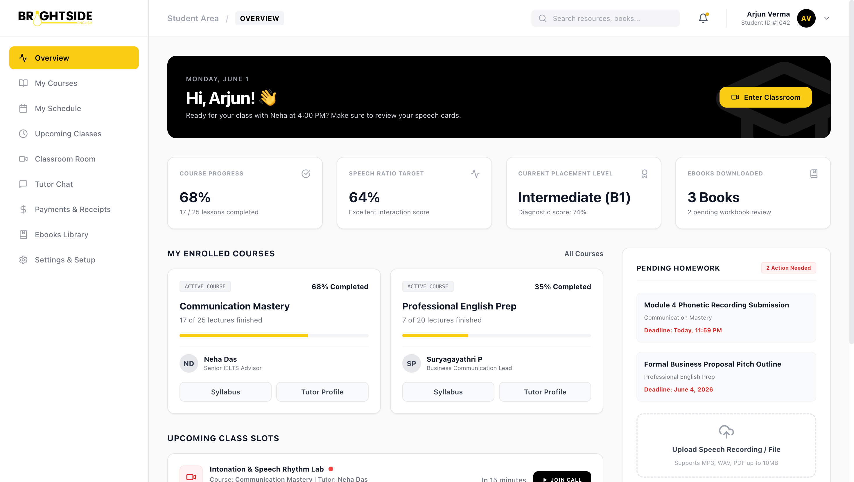 Student Dashboard Preview